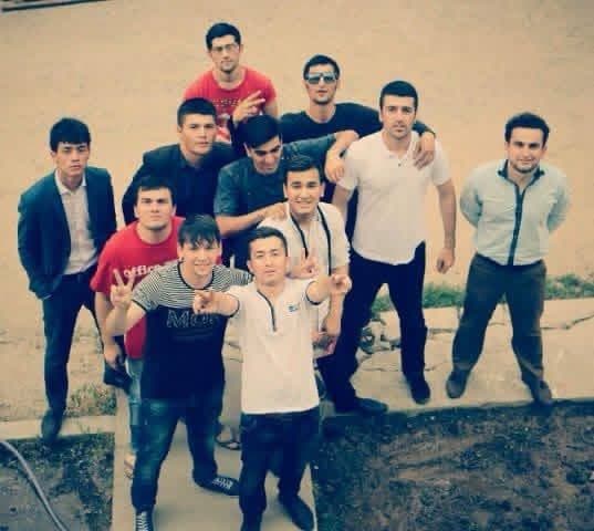 Dodikhudo Abdurahimov with the XZ Avlod crew — first collaborations with famous rappers including Baron (Behruzi Sharifi), 2015